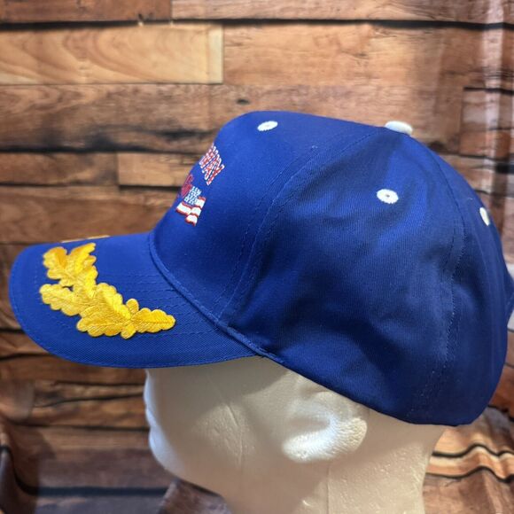 Halfway Co-Op Gin Hat Cap H & L Strapback Blue Halfway TX Cotton Bale USA Flag - Picture 4 of 7